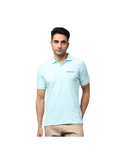 Greys & Blues Pima Collar T-Shirt Ice Blue With White Tipping